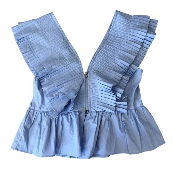 En Saison Tops - NWOT En Saison Light Blue Poplin Blouse Women's Size Medium